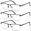 WEIMELTOY 3 Pack Blue Light Blocking Glasses for Men,Stylish Half Frame Metal Computer/Gaming/TV/Phone Readers,Lightweight Spring Hinge Eyeglasses Anti Eyestrain/Glare/UV (Black) view 1