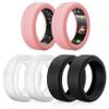 6 Pack Rings Protector Compatible with Oura Ring Gen 4/Oura Gen 3/Ultrahuman Ring Cover, Silicone Rings Cover Working Out Accessories Men Women-2Black+2Clear+2Pink-S for Size 5 6 7 8 9 10 view 1