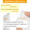 MyyYiTar 12ft Cable Management Sleeve(1/4" Dia.),Self-Wrapping Cord Cover,Braided Mesh Split Loom Tubing Hider for Desk/Wall/Floor Electronics Accessories,Pet-Proof Wire Protector Kit. White view 3