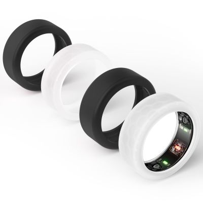 Snyeest 4-Pack Protector Compatible for Oura Ring 4/Gen 3 /ULTRAHUMAN Ring AIR,Silicone Case Finger Wrapper Woking Out Women Men(Black*2+Transparent*2,S for 5/6/7/8/9/10)