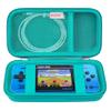 BOVKE Carrying Case for WELLSTG Handheld Game for Kids -Preloaded 220 Retro Video Games, Mini Arcade Electronic Toy for Boys Girls Portable Storage Organizer, Extra Mesh Pocket for SD Card, Turquoise view 1