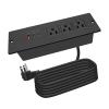 Recessed Power Strip USB C 65W,Flush Mount Desk Power Outlet 3 Outlets 3 USB (PD 65W& QC60W,) 6.56ft Heavy Duty Power Cord with Flat Plug Fast Charge Built in Desktop Power Station for Furniture view 1