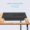 Recessed Power Strip USB C 65W,Flush Mount Desk Power Outlet 3 Outlets 3 USB (PD 65W& QC60W,) 6.56ft Heavy Duty Power Cord with Flat Plug Fast Charge Built in Desktop Power Station for Furniture view 2