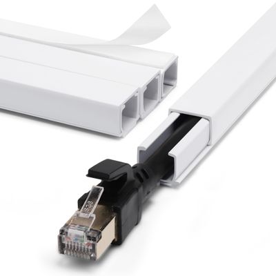 ZhiYo Cord Hider Wall for One Cord, 68in Cord Covers for Wires on Wall, Easy Install Cable Cover Wall, Cable Raceway White Hide Cords, Cable Hider Cord Management Wall, 4X L17in W0.6in H0.4in