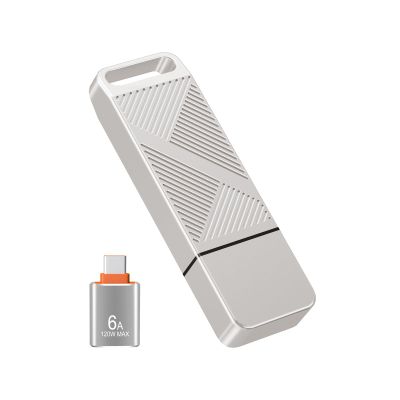 EASTBULL 32GB FAT32 USB 3.0 Flash Drive with a USB C Adapter, Fast-Speed Thumb Drive Metal Pen Drive 32 G Memory Stick for Storage and Backup (Silver, with USB C 3.0 Adapter)