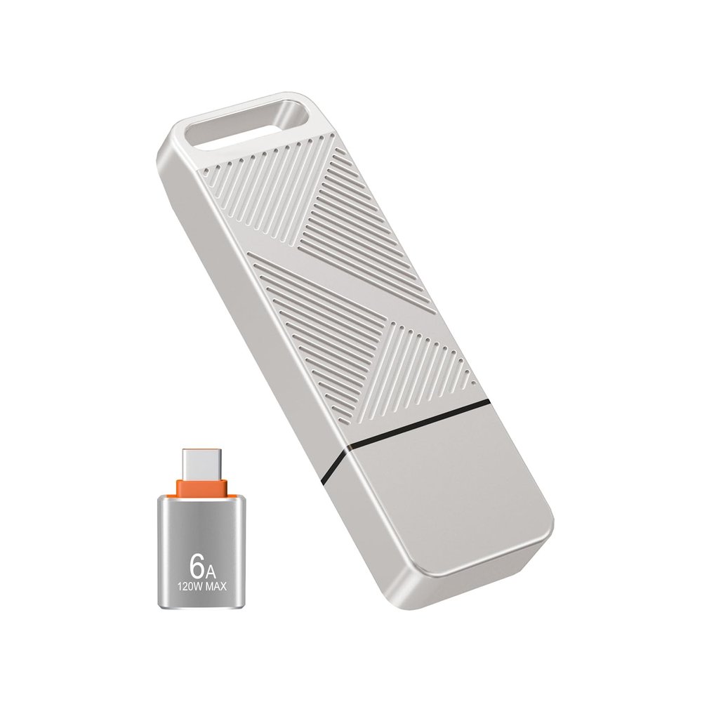 EASTBULL 32GB FAT32 USB 3.0 Flash Drive with a USB C Adapter, Fast-Speed Thumb Drive Metal Pen Drive 32 G Memory Stick for Storage and Backup (Silver, with USB C 3.0 Adapter)
