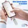 EASTBULL 32GB FAT32 USB 3.0 Flash Drive with a USB C Adapter, Fast-Speed Thumb Drive Metal Pen Drive 32 G Memory Stick for Storage and Backup (Silver, with USB C 3.0 Adapter) view 3