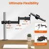 PUTORSEN Laptop Pole Mount Tray  Universal Full Motion Arm Holder with Removable 75mm & 100mm VESA Plate, Fits 1218 Inch, Black view 3