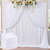 20ftx8ft Wrinkle Free White Backdrop Curtains Panels for Parties, Polyester Photo Backdrop Drapes 4 Panels 5ftx8ft Cloth for Birthday Wedding Photography Background Home Decorations view 1