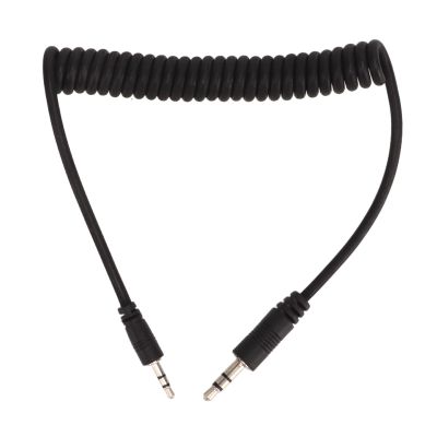 3.5mm to CB2 Camera Spring Cable, 100cm Extendable, Flash Sync, Metal and Plastic, 3.3ft Cable Length, 3.5mm Jack, 2.5mm Interface, for Cameras