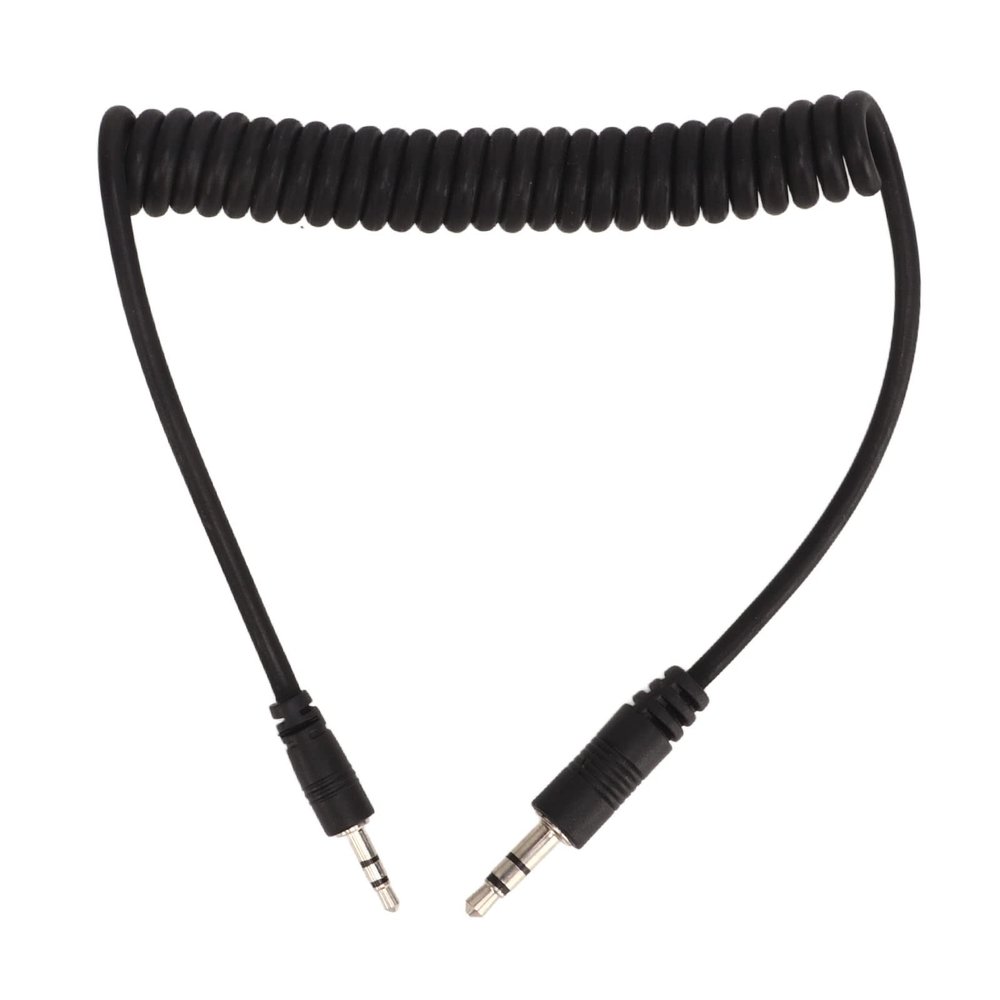 3.5mm to CB2 Camera Spring Cable, 100cm Extendable, Flash Sync, Metal and Plastic, 3.3ft Cable Length, 3.5mm Jack, 2.5mm Interface, for Cameras