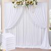 30ftx8ft Wrinkle Free White Backdrop Curtains Panels for Parties, Polyester Photo Backdrop Drapes 6 Panels 5ftx8ft Cloth for Birthday Wedding Photography Background Home Decorations view 1