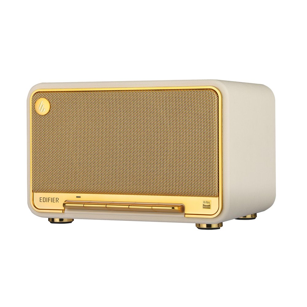 Edifier D32 Tabletop Wireless Speaker, Hi-Res Audio, LDAC, AAC, ALAC, Bluetooth V5.3, 60W (RMS), 2.1 Acoustic Architecture, Full Digital Signal Process, 11h Playtime, APP Control, White