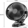 ANYPOWK Compact Clip on Fan, 6 Inches - Rechargeable Fan for Outdoor, Car Seat, Gym - Blue view 2