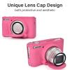 VOVMOEYA SX740 Camera Case Accessories Set[with 2 LCD tempered films],Silicone Protective Case Compatible with Canon PowerShot SX730 SX740 HS Digital Camera - Rose Red view 3