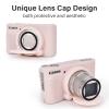 VOVMOEYA SX740 Camera Case Accessories Set[with 2 LCD Tempered Films],Silicone Protective Case Compatible with Canon PowerShot SX730 SX740 HS Digital Camera - Jelly Pink view 3