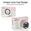VOVMOEYA SX740 Camera Case Accessories Set[with 2 LCD tempered films],Silicone Protective Case Compatible with Canon PowerShot SX730 SX740 HS Digital Camera - Green Pink Mix view 3