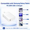 Fast USB-C Charger Compatible with Samsung Galaxy Tab A9+ 11", A7 10.4", A7 lite 8.7", A8 10.5", Tab S11, S10, S9, S8, S7, S6, S5e, S4 Tablet and More - 20W Type-C Power Adapter, Foldable Plug view 3