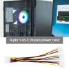 Create idea 4pcs Molex Chassis Power Cord 4 Pin 1 Male to 3 Female Molex Cable 19cm Host Molex Adapter Cable for IDE Hard Disk Computer view 2