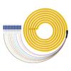1.5m (5ft) LC-UPC 12 Strand Single Mode 9/125 Fiber Optic Pigtail, Color-Coded OS1/OS2 Cable with Ceramic Ferrule for Fusion Splicing, Ideal for OLT, ONU, Servers, Telecom and Data Center Equipment view 1