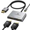 THANDBLE DisplayPort to Dual HDMI Adapter (4K@60Hz) DP to HDMI Splitter for Dual Monitors Extended Display MST Display Port 1 in 2 Out Hub for PC, Graphics Card view 1