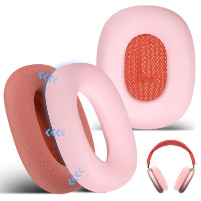 Aircawin for AirPods Max EarPad Case, EarCups Cover Protector, Soft Silicon EarPad Cover for AirPods Max, Anti-Scratch No-Yellow Sweatproof Washable - Pink