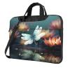 Laptop Bag 13-15.6 inch Laptop Shoulder Bag for Men Women Dragonfly with Water Lily Computer Bag Messenger Bag for Work view 1