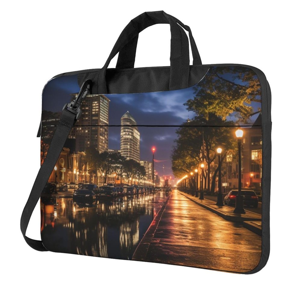 Laptop Bag 13-15.6 inch Laptop Shoulder Bag for Men Women Portland at night Computer Bag Messenger Bag for Work