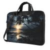 Laptop Bag 13-15.6 inch Laptop Shoulder Bag for Men Women Sea and tree in the night Computer Bag Messenger Bag for Work view 1