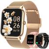 Smart Watch for Women Fitness Tracker: Gold Smart Watches for Women Digital Mens watches Make/Answer Call Waterproof Running Smartwatch Android Phone iPhone Samsung Compatible Heart Rate Monitor view 1