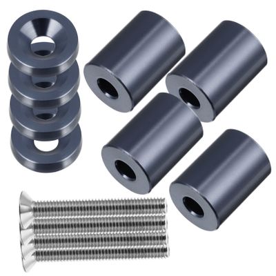 JECOMPRIS Engine Riser Kit for Car Vent Hood Aluminum Alloy Hood Spacer 6mm Fitment