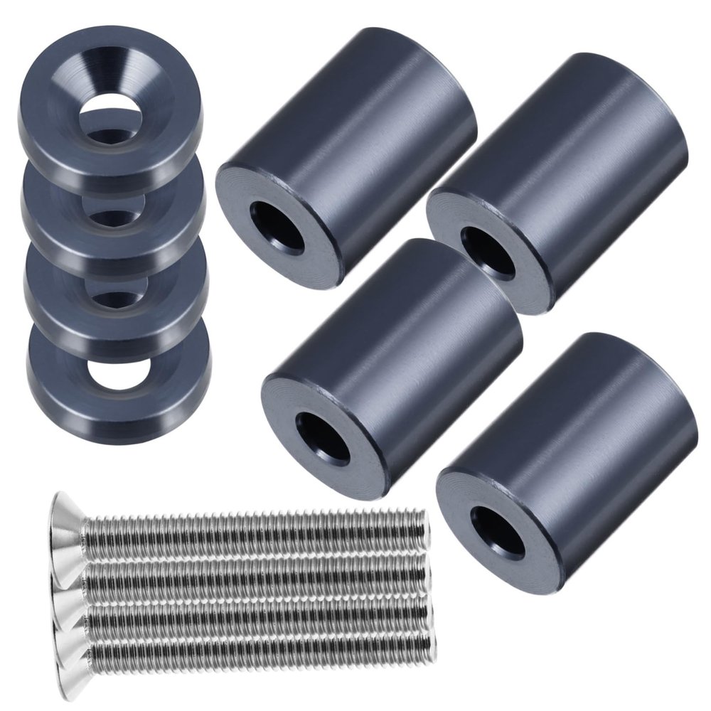 JECOMPRIS Engine Riser Kit for Car Vent Hood Aluminum Alloy Hood Spacer 6mm Fitment