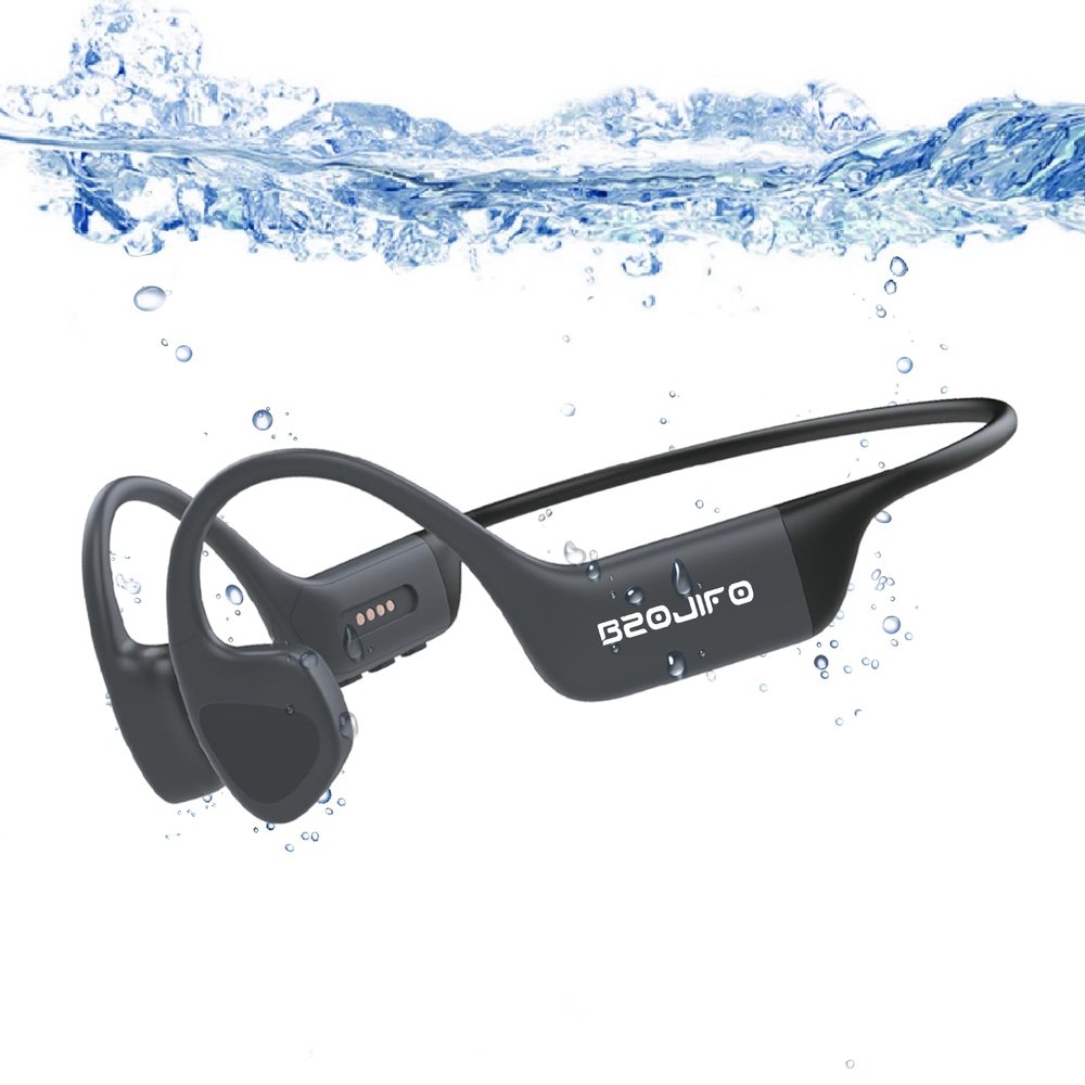 BZOJIFO Bone Conduction Headphones, Underwater Headphones for Swimming, with MP3 Player Built-in 64GB Memory, IPX8 Waterproof, Wireless Bluetooth 5.3 Open Ear Headphones for Running, Cycling, Gym