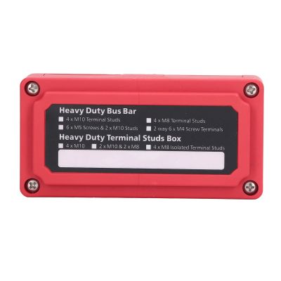 Yunir 300A Bus Bar Box, Removable Module Design Terminal Studs with M10 Terminal Bolts, 48V DC Power Distribution Block for DC Power Supply, Automobile, RV, Yacht (Red)