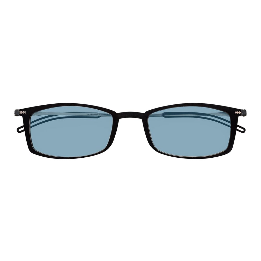 Always With You ThinOptics Blue Light Blocking Reading Glasses for Computers & Screens - Ultra Lightweight and Durable - Rectangular Black 2.5x