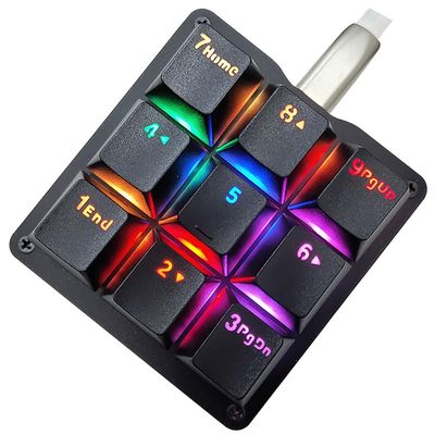 Macro Keypad 9 Keys Mechanical Keyboard Backlit Portable Programmable Single-Handed Mini Gaming Keypad for OSU Electric Contest Game PC Laptop MAC Win Geeker Outemu Programmable Setting Red Switch