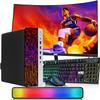 HP ProDesk Desktop RGB Computer PC Intel i5-6th Gen. Quad-Core Processor 16GB DDR4 Ram 256GB SSD, 24 Inch Curved Monitor, Gaming Keyboard and Mouse, Built-in WiFi, Windows 11(Renewed) view 1