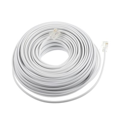 Veemoon 20m Telephone Cable Core Replacement Cord for Landline and Home Telephone Systems White Extension Line for Audio Transmission and Easy Installation