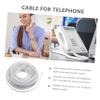 Veemoon 20m Telephone Cable Core Replacement Cord for Landline and Home Telephone Systems White Extension Line for Audio Transmission and Easy Installation view 2