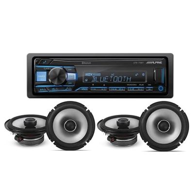 Alpine UTE-73BT in-Dash Digital Media Receiver Bluetooth & 2 Pair S2-S65 6.5" 480 Watts Coaxial Car Speakers