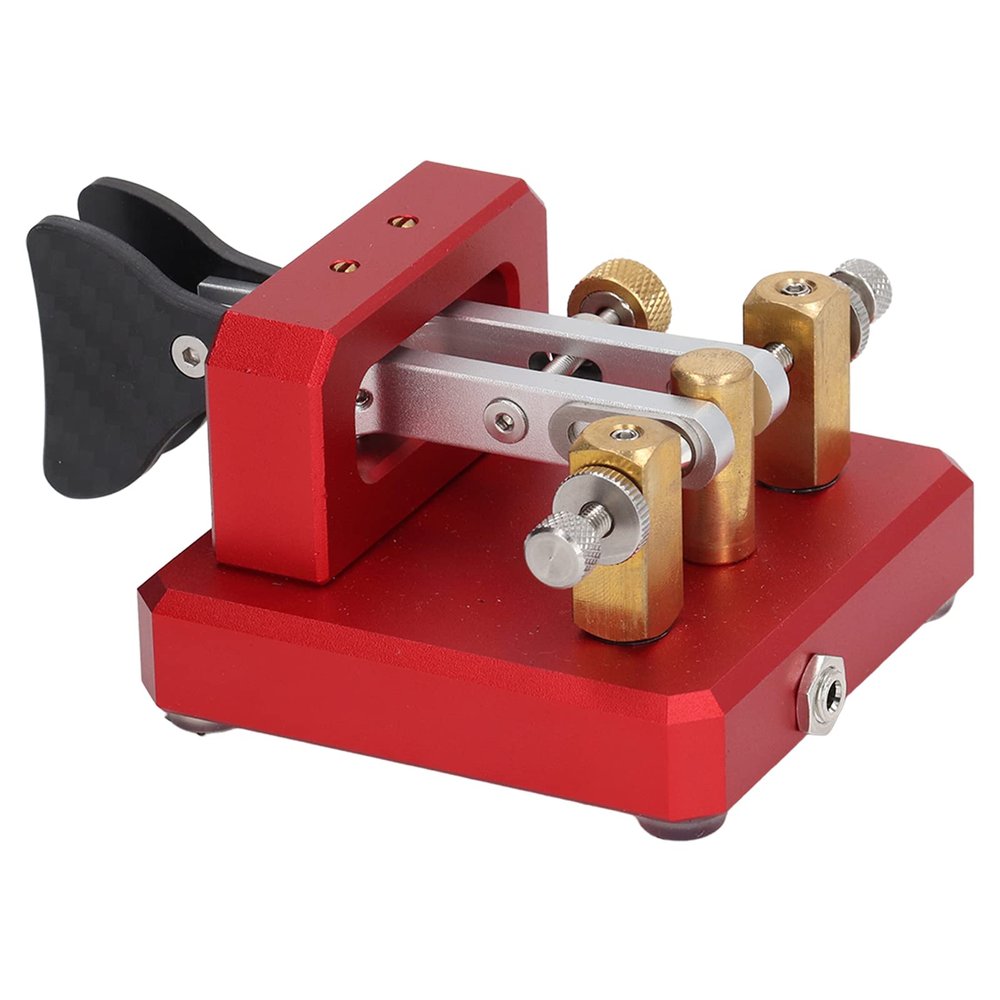 Morse Code Key Double Paddle CW Telegraph with 3.5mm Interface Shortwave Radio Amateur Ham Portable Practice Station for Camping Indoor Operation