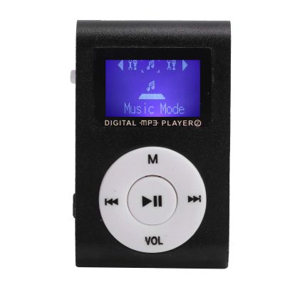 MP3 Player, Portable MP3 Music Player with Back Clip and LCD Mini Screen for Sports, Support 32G Memory Card (Black)