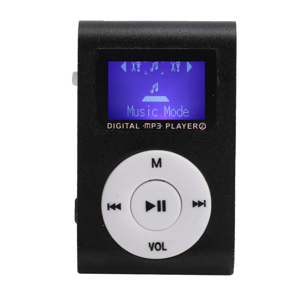 MP3 Player, Portable MP3 Music Player with Back Clip and LCD Mini Screen for Sports, Support 32G Memory Card (Black)