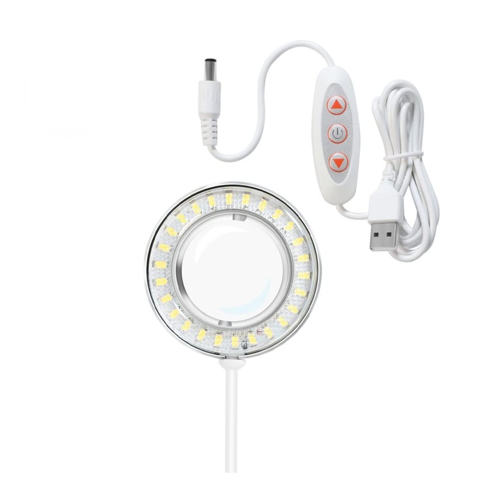 JOEBO Microscope Kit Adjustable 60 LED Ring Light Source Illuminator Lamp for Industry Video Stereo Microscope Lens Camera Magnifier USB Illumination Microscope Lens Adapters