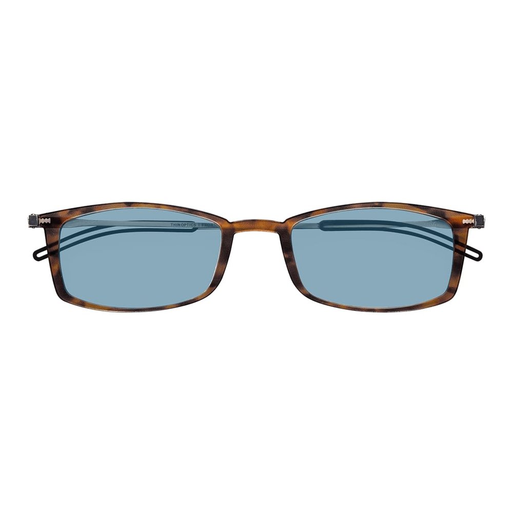 Always With You ThinOptics Blue Light Blocking Reading Glasses for Computers & Screens - Ultra Lightweight and Durable - Rectangular Tortoise 1.0x