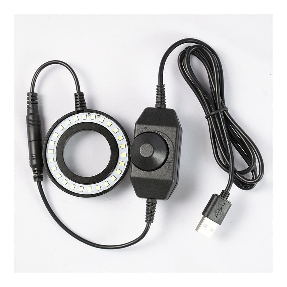 Joebo Microscope Kit Microscope LED Ring Light Illuminator Lamp for Industrial Microscope Camera Light Source fit for Lab Soldering Microscopio Microscope Lens Adapters