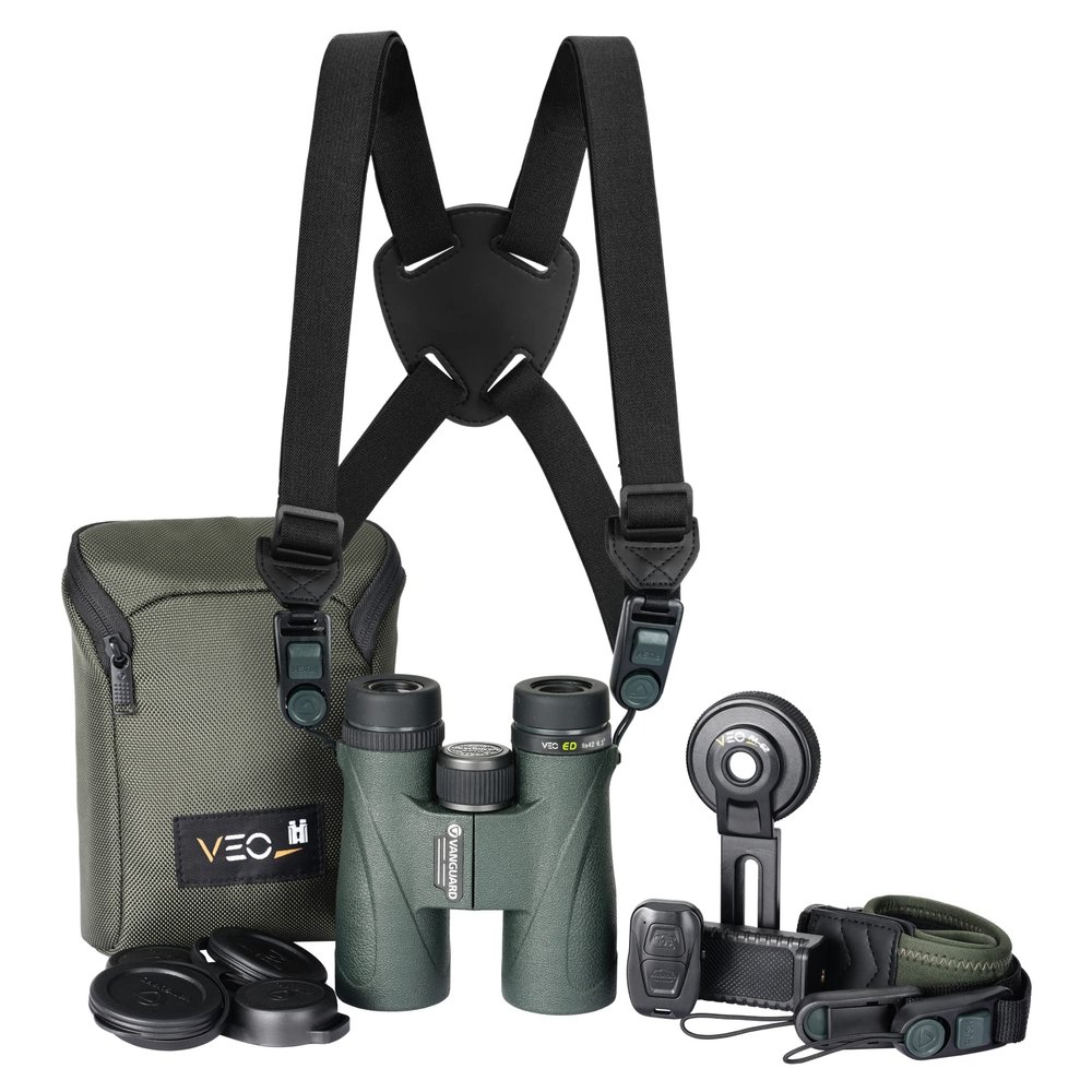 Vanguard VEO ED 8420BDL N Bundle - Includes VEO ED 8x42mm Binocular, Chest Harness and Digiscoping Adapter