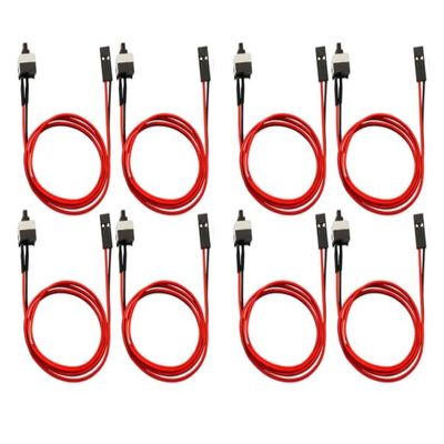 DirectNine Basics 4/8pcs Computer Switch Wire Cable on/Off Push Button Restart Line PC Power Switch Cables 50cm (8pcs red)