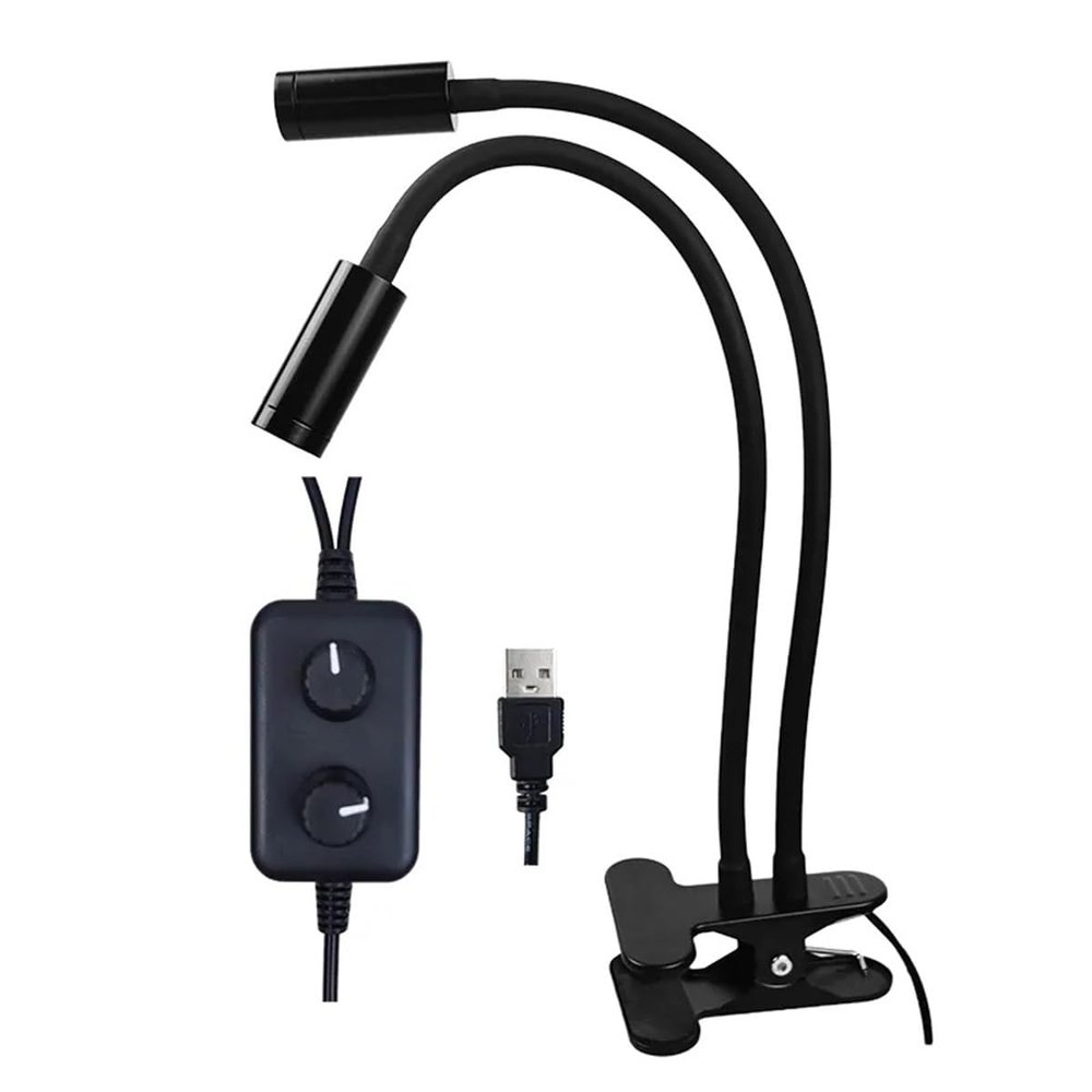 JOEBO Microscope Kit Clamp USB Dual Adjustable LED Spot Light Stereo Microscope Digital Camer Microscope Lens Adapters (Color : Green)