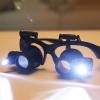 Joebo Microscope Kit LED Head-Mounted Illuminating Microscope Headband with 10x 15x 20x Magnifier Loupe Microscope Lens Adapters view 2